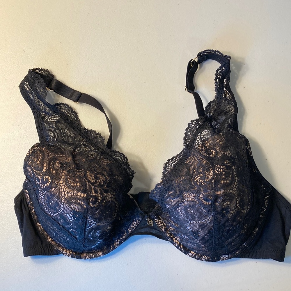 ThirdLove Black Lace Uplift Plunge Bra 38C